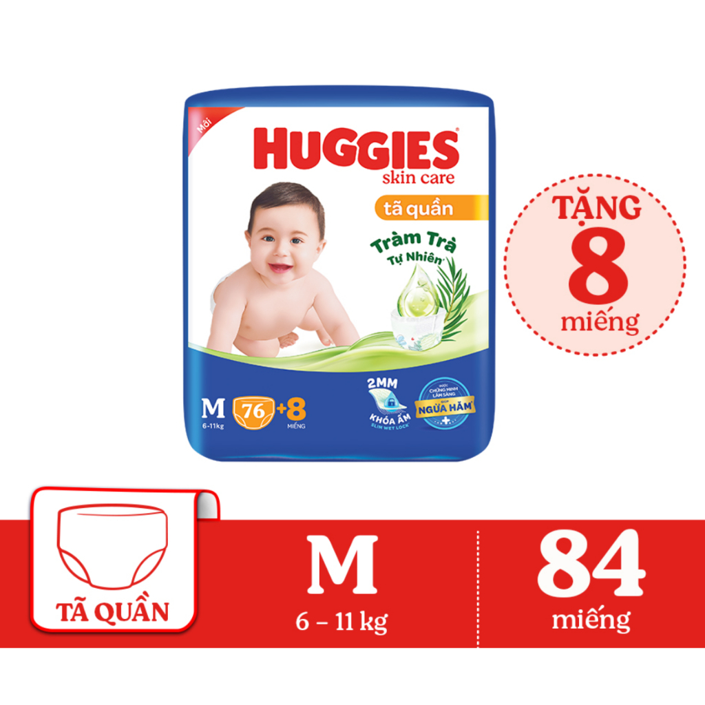 Tã/bỉm quần HUGGIES M74/L68/XL62/XXL56