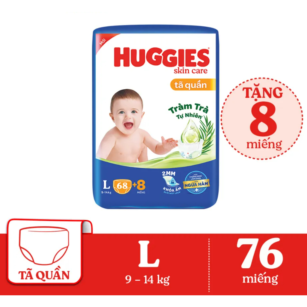 Tã/bỉm quần HUGGIES M74/L68/XL62/XXL56