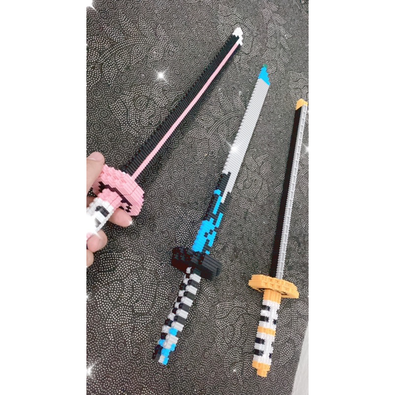 Bộ đồ chơi lego mini 3D hình kiếm katana, mô hình lắp ráp kiếm lego nhiều màu giá rẻ cho bé