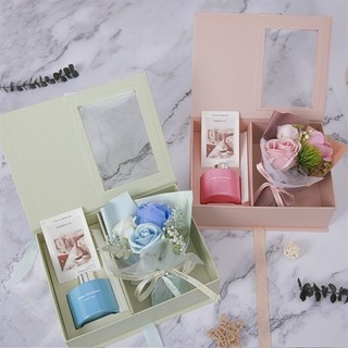 Hộp quà Tinh Dầu kèm hộp, hoa và que tán hương siêu xinh