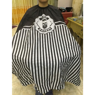 Áo choàng cắt tóc barber chống nước không dính tóc hoa văn và màu đen trắng