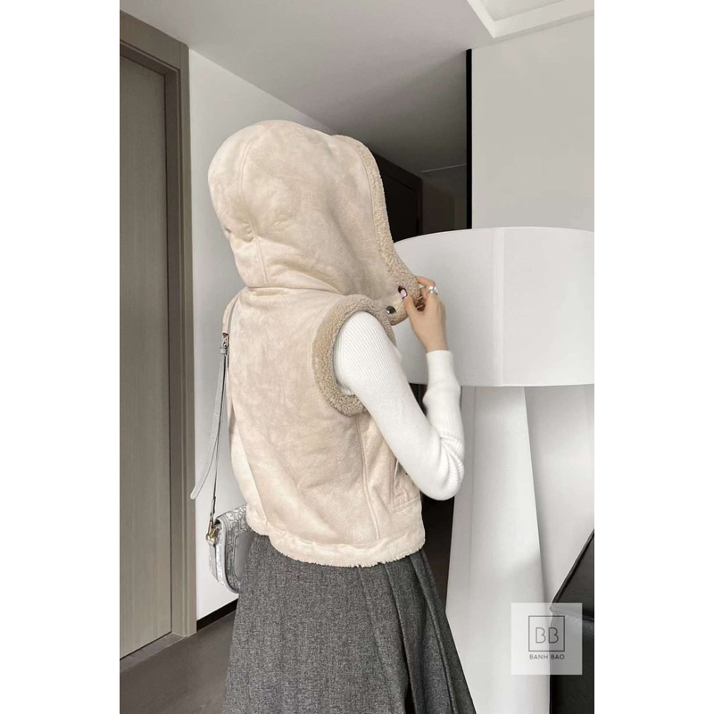 Áo khoác da lộn lót lông