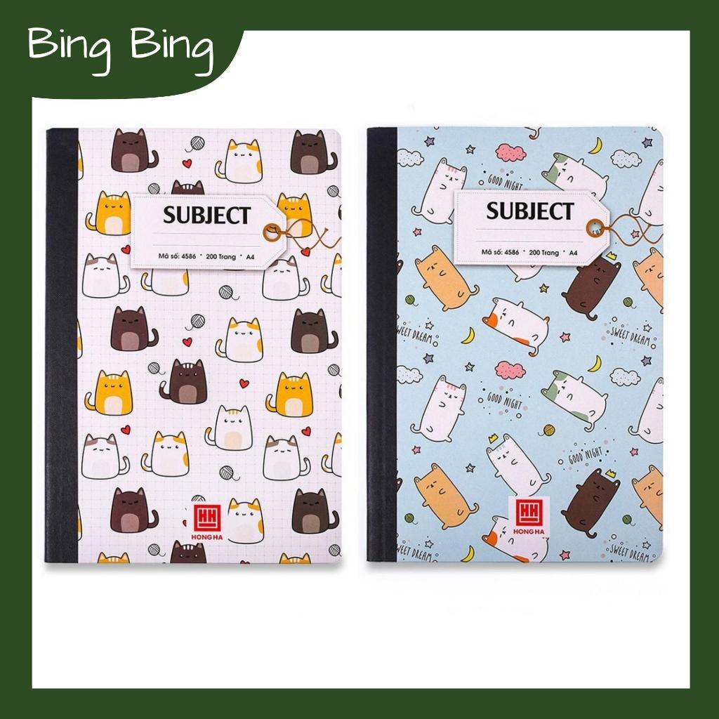Vở kẻ ngang hồng hà 200 trang - B5 / A4 cao cấp - vở ô ly hồng hà học sinh / sinh viên - văn phòng phẩm Bing Bing
