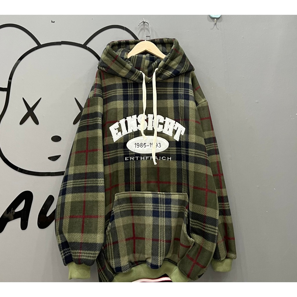 Áo nỉ hoodie kẻ hàn 1985