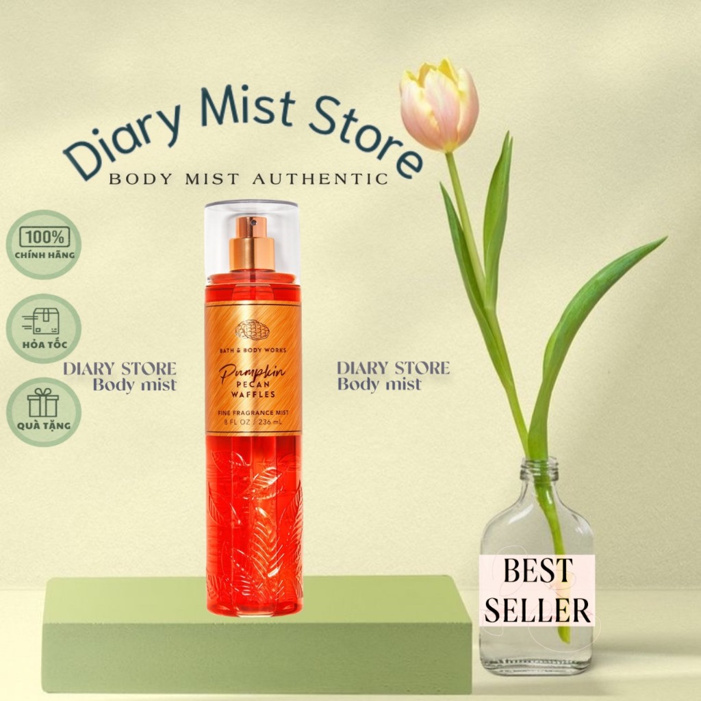 𝐃𝐢𝐚𝐫𝐲𝐦𝐢𝐬𝐭.𝐬𝐭𝐨𝐫𝐞 Xịt Thơm Toàn Thân Bath & Body Works - PUMPKIN PECAN WAFFLES