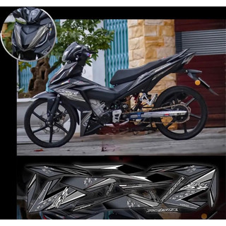 Tem xe winner v1 mẫu tem rs xám dán xe dàn áo màu đen