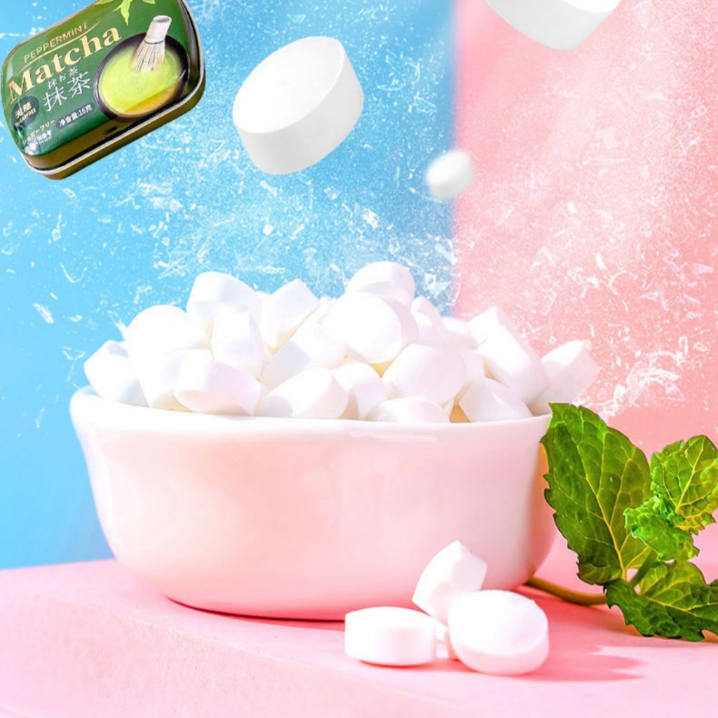 Kẹo Ngậm Bạc Hà Không Đường Hương Trái Cây Hộp Sắt