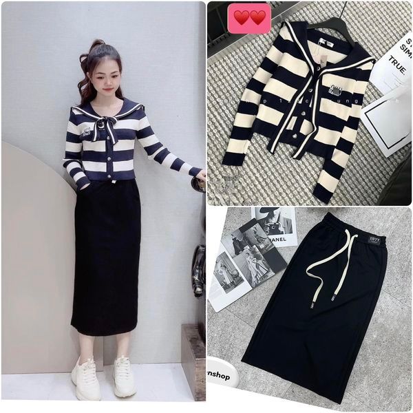 Chân váy Midi nữ dáng dài cap chun logo 1997 siêu xinh chất đẹp