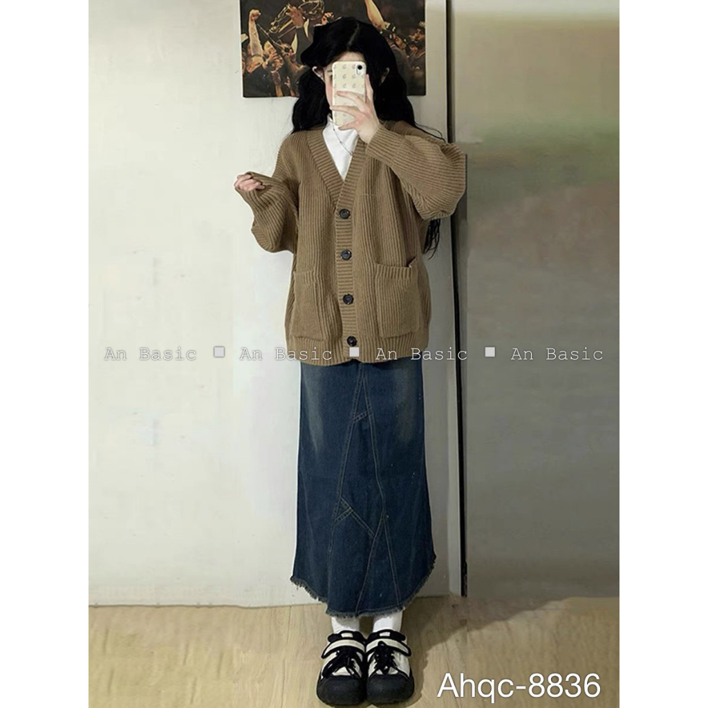 Áo Len Cardigan Trơn Dáng Rộng - 247.House