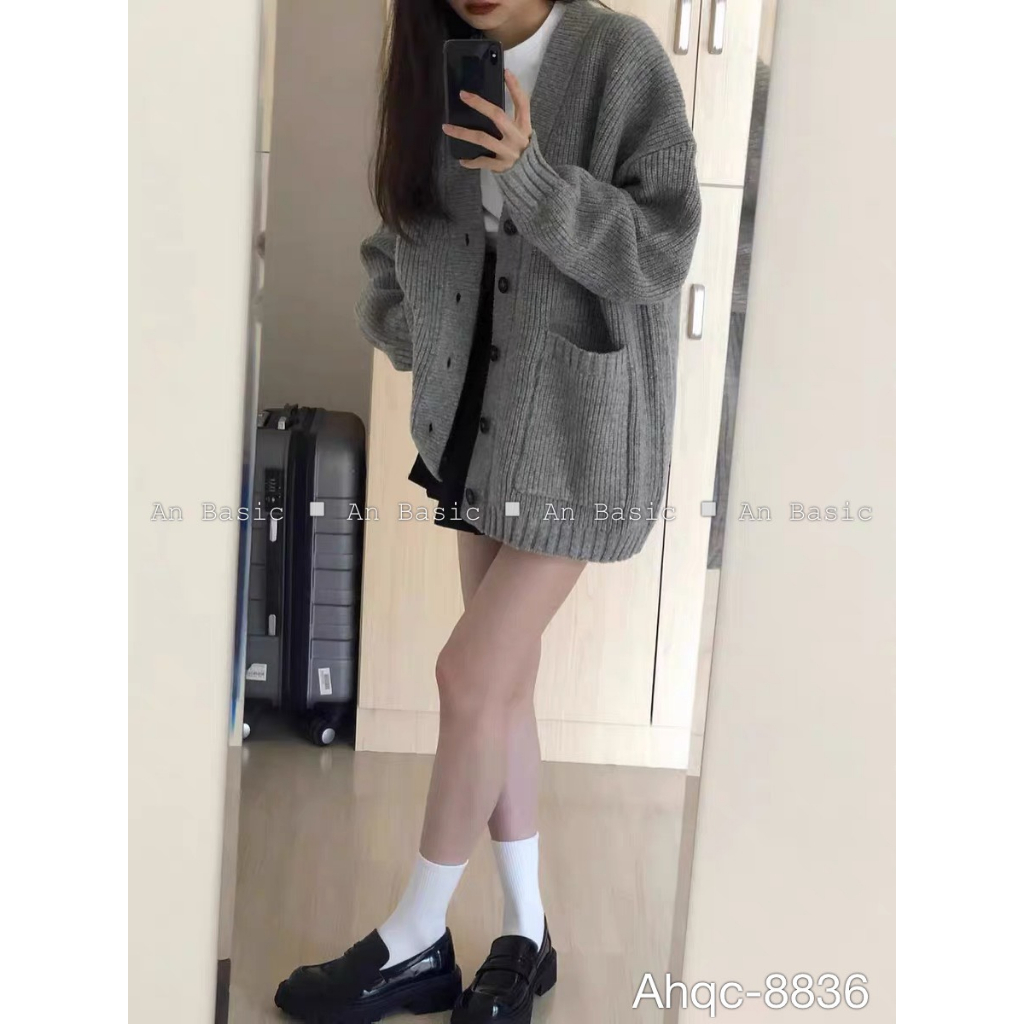 Áo Len Cardigan Trơn Dáng Rộng - 247.House