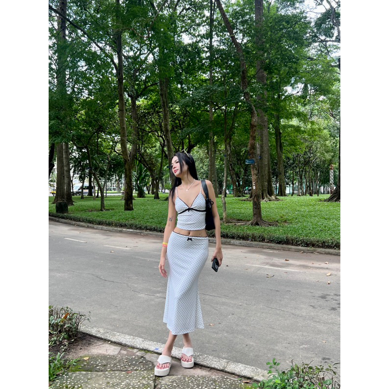 Beachclub_Set áo váy thun dài Jina