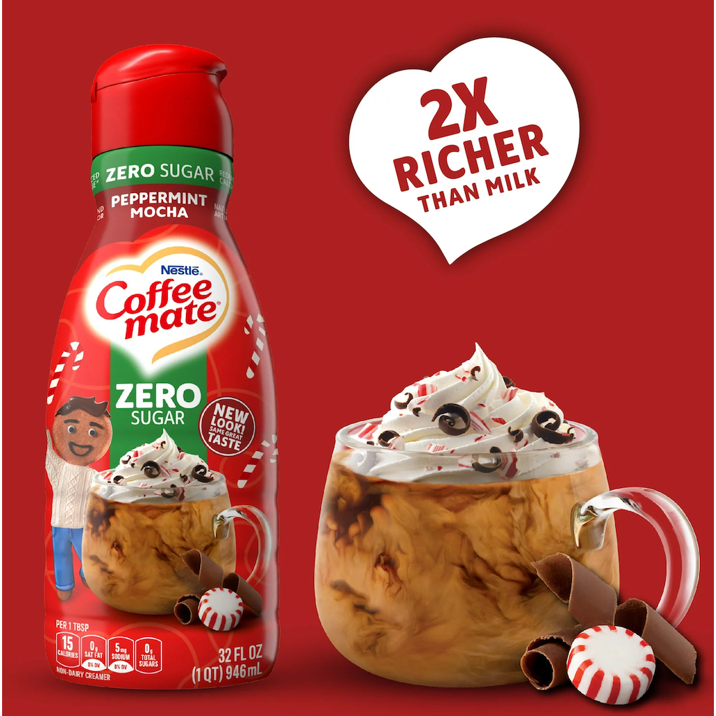 KEM SỮA BẠC HÀ MOCHA - KHÔNG ĐƯỜNG - ÍT CALO Nestle Coffee Mate - Zero Sugar - Peppermint Mocha Coffee Creamer, 946ml