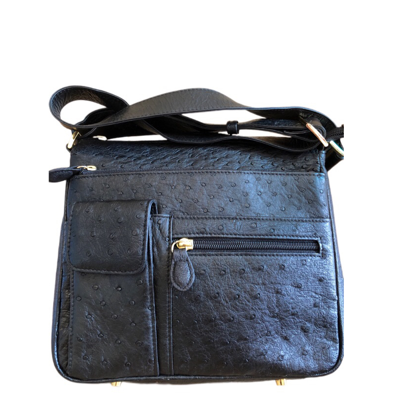 Túi đeo chéo đeo vai unisex da đà điểu phong cách thời trang văn phòng sang trọng, lịch thiệp