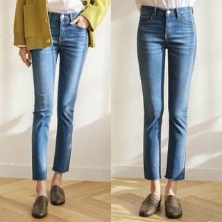 Quần jeans MIB ống đứng thêu chữ LA