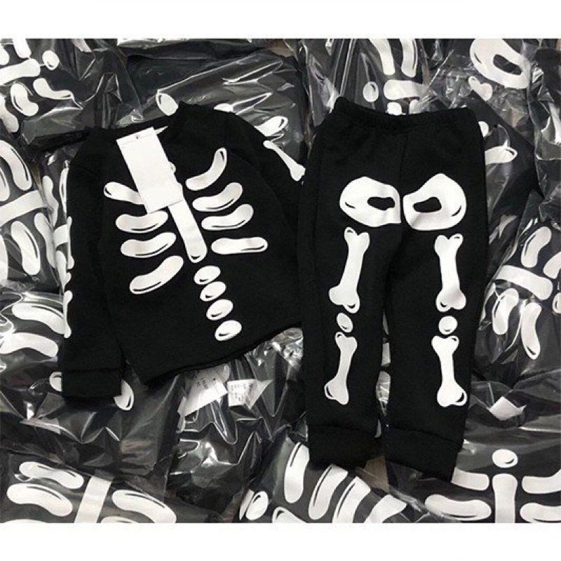 Set bộ nỉ da cá xương Halowen