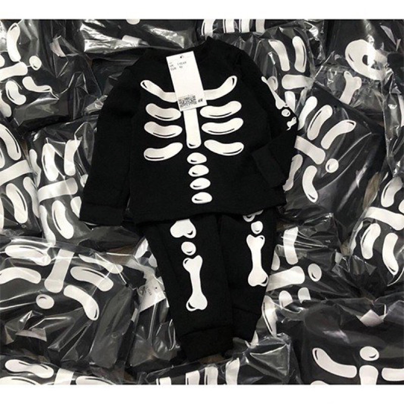 Set bộ nỉ da cá xương Halowen