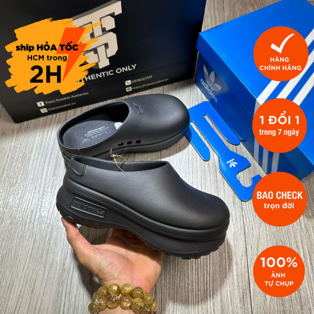 ADIDAS ADIFOM STAN SMITH MULE CORE BLACK IE4626 Full Box Tag Auth