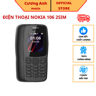 Điện thoại nokia 106 bản 2 sim loa to sóng khoẻ đầy đủ phụ kiện pin, sạc