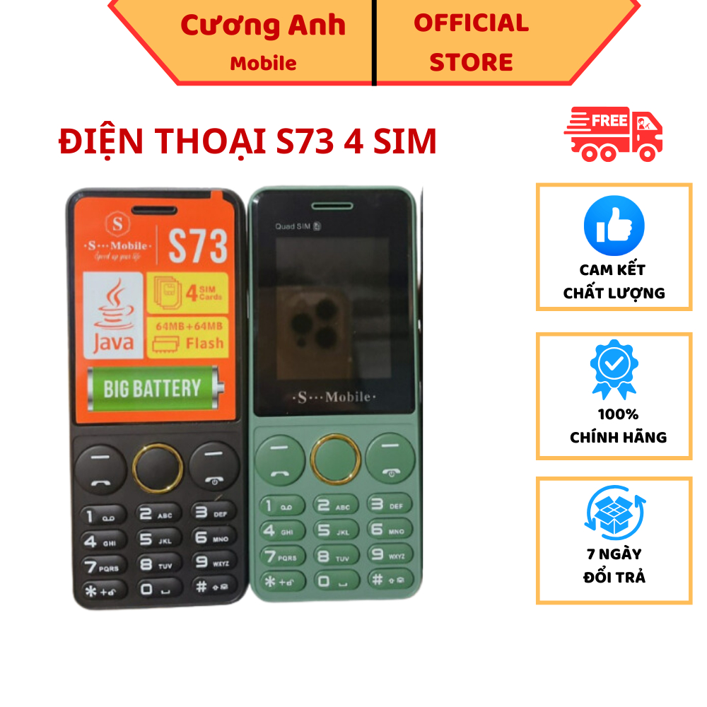 Điện Thoại 4 Sim S73, S70 Pin Khủng Loa To Giá Rẻ - Bảo Hành 12 Tháng