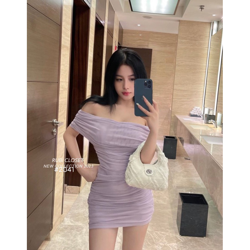 ĐẦM BODY NHÚN TRỄ VAI ĐI TIỆC SIÊU TÔN DÁNG
