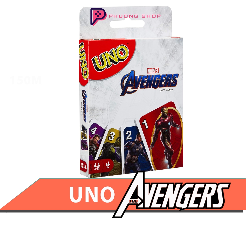 Bộ Thẻ Bài Trò Chơi Uno Avengers 112 lá bài dành cho nhóm 2-10 người chơi