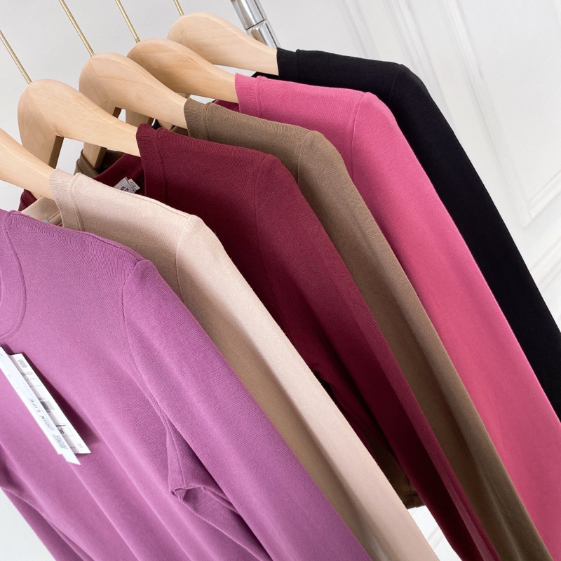 Áo Crop Top Cổ Tròn Dài Tay Hàng QC 6 Màu Siêu Hot Tôn Dáng , Sáng Da Chất  Đẹp