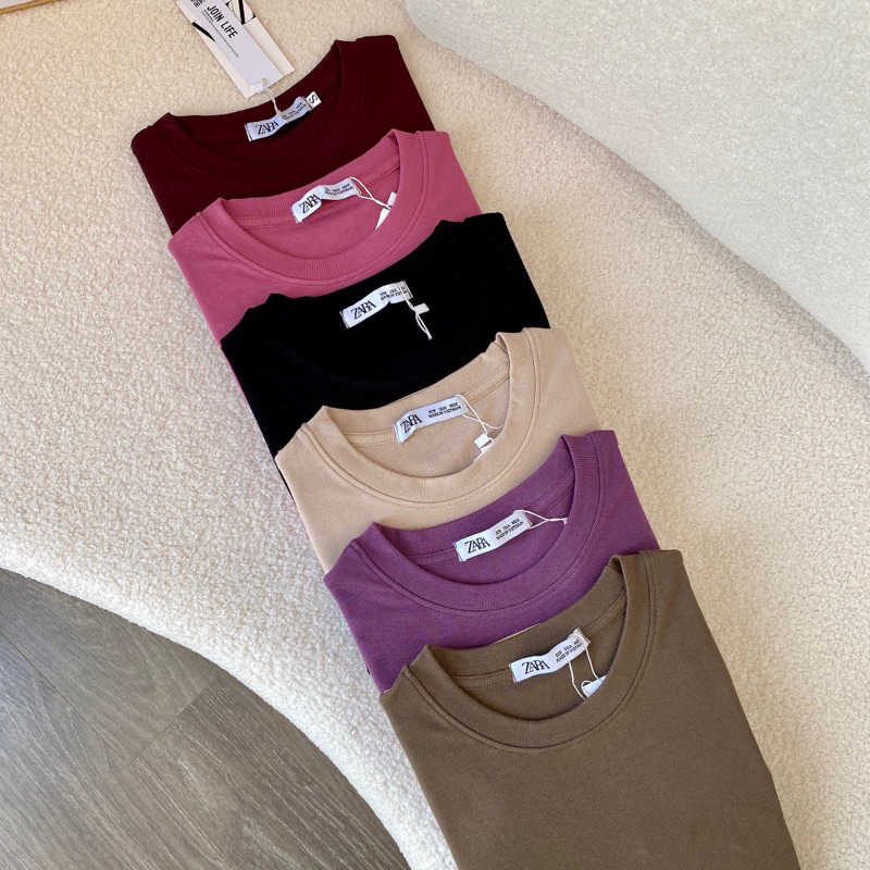 Áo Crop Top Cổ Tròn Dài Tay Hàng QC 6 Màu Siêu Hot Tôn Dáng , Sáng Da Chất  Đẹp