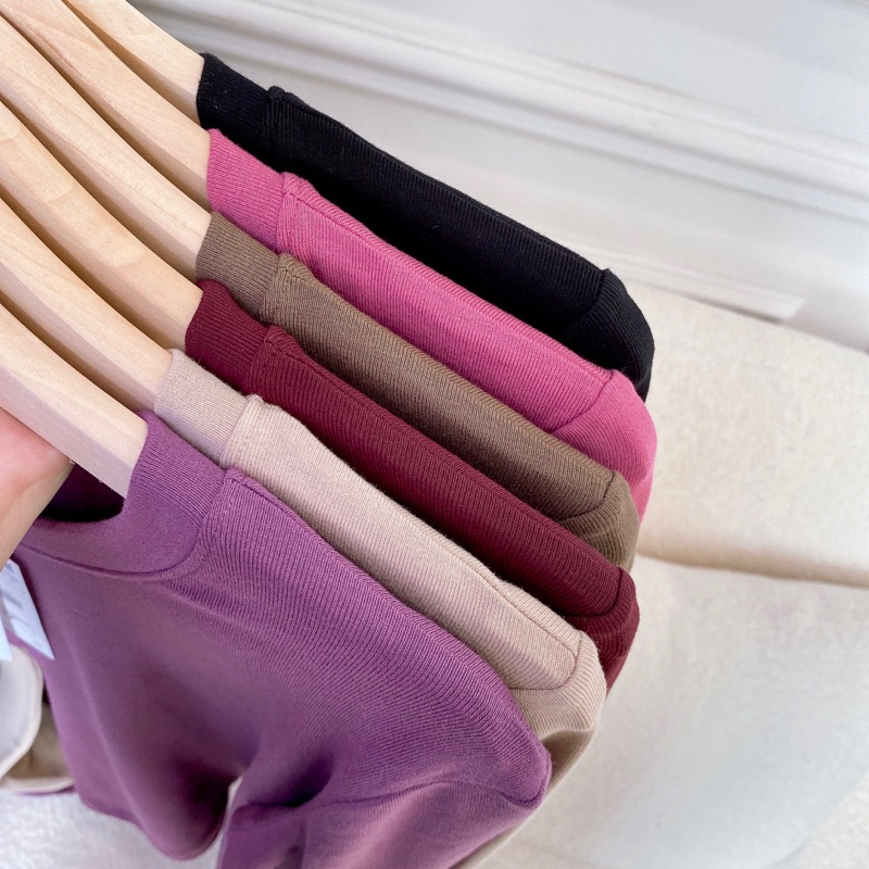 Áo Crop Top Cổ Tròn Dài Tay Hàng QC 6 Màu Siêu Hot Tôn Dáng , Sáng Da Chất  Đẹp