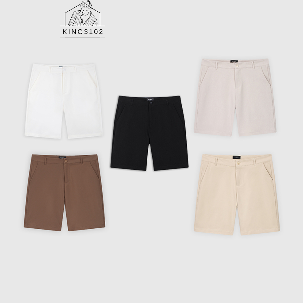 Quần Short Nam, Quần Đùi Nam Kaki Màu Trắng Ngắn Cao Cấp Vải KaKi Co Giãn Nhẹ, Form Regular - Short