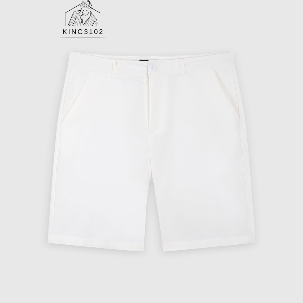 Quần Short Nam, Quần Đùi Nam Kaki Màu Trắng Ngắn Cao Cấp Vải KaKi Co Giãn Nhẹ, Form Regular - Short