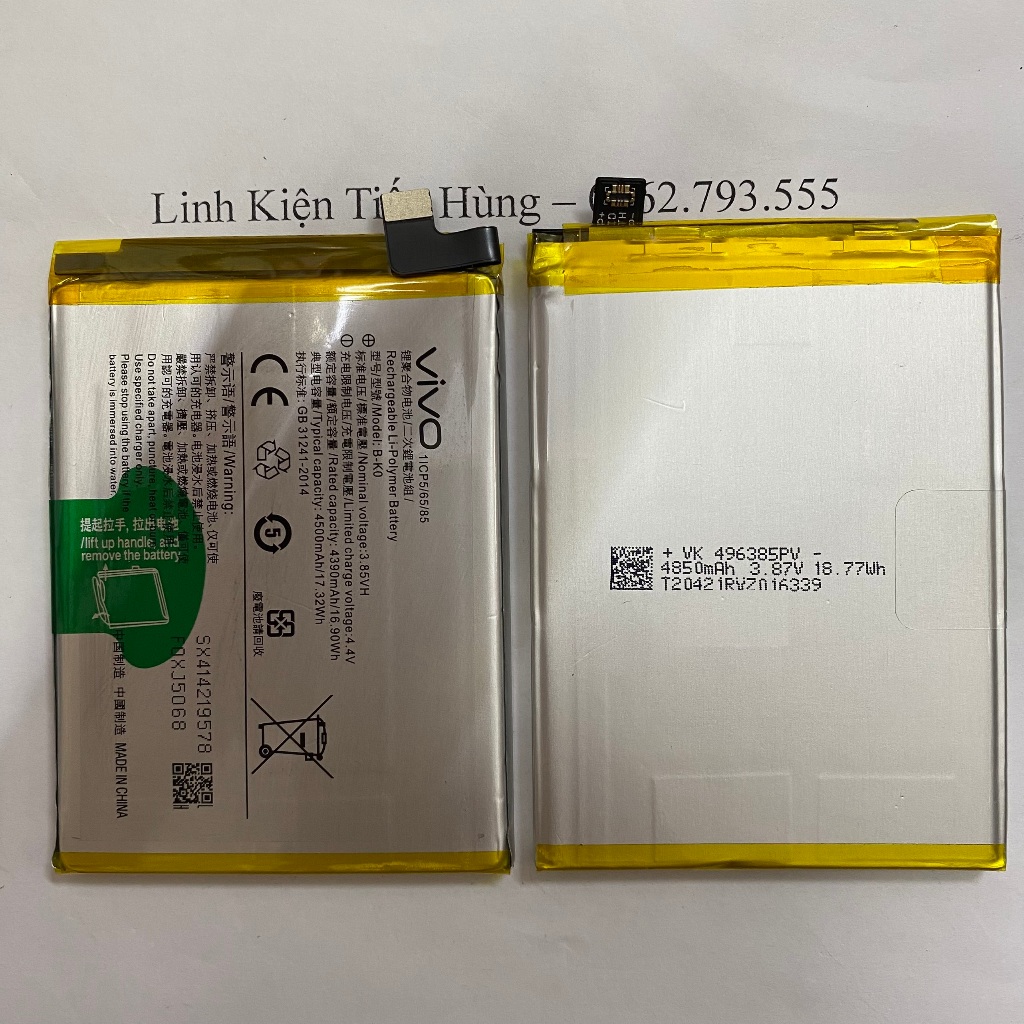 Pin zin Vivo IQOO Neo 855  loại AA bao test đổi mới