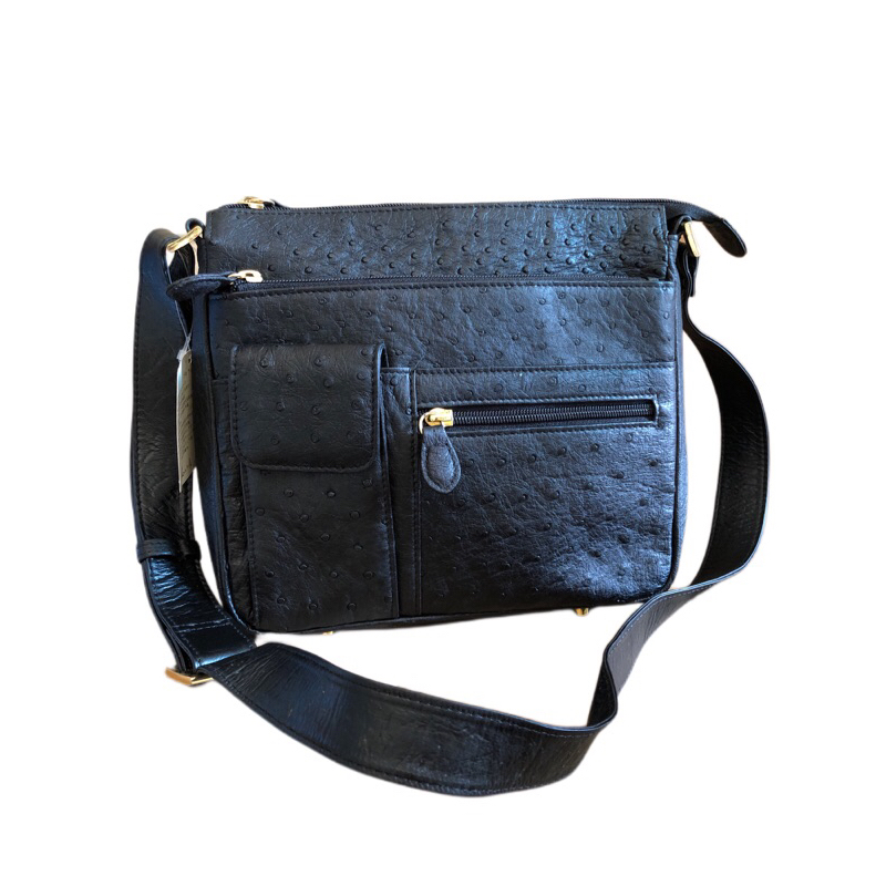 Túi đeo chéo đeo vai unisex da đà điểu phong cách thời trang văn phòng sang trọng, lịch thiệp