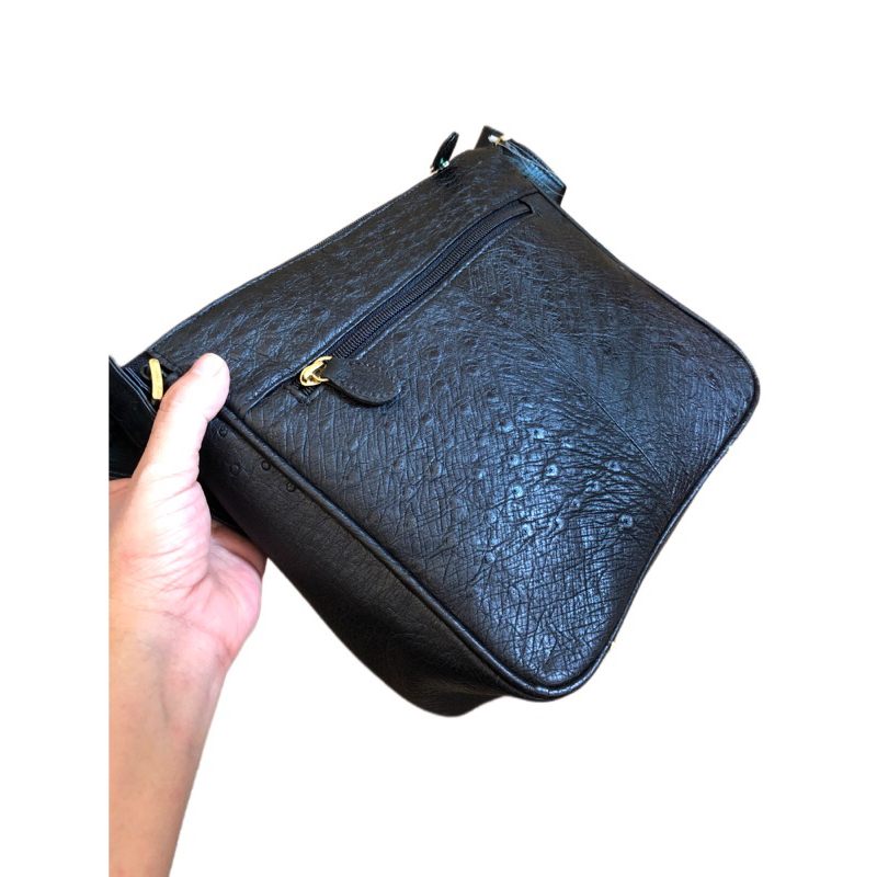 Túi đeo chéo đeo vai unisex da đà điểu phong cách thời trang văn phòng sang trọng, lịch thiệp