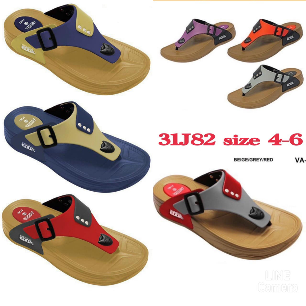 Dép Thái Lan Nữ ADDA Xỏ Ngón Đế Cao 31J82 Cao Su Non