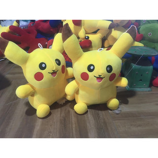 Gấu bông, thú nhồi bông picachu ngồi dễ thương vải co giãn mềm mịn