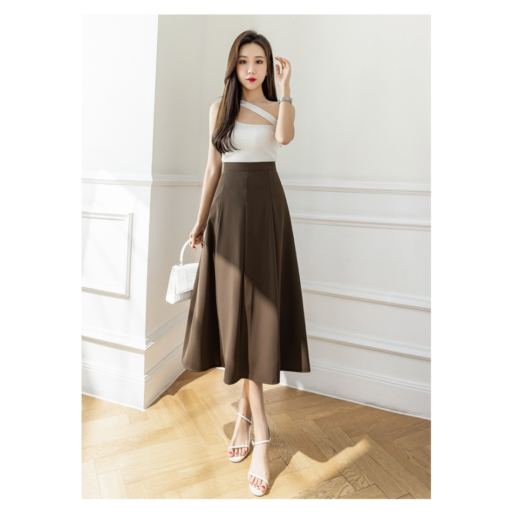 Chân váy công sở Nahi.vn dáng dài xòe ôm eo giấu bụng tôn dáng NH18