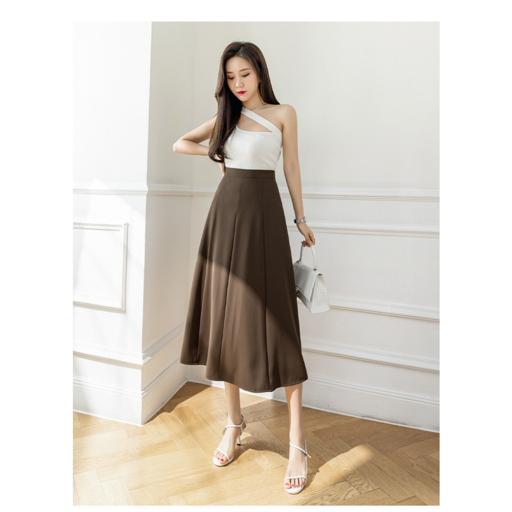 Chân váy công sở Nahi.vn dáng dài xòe ôm eo giấu bụng tôn dáng NH18