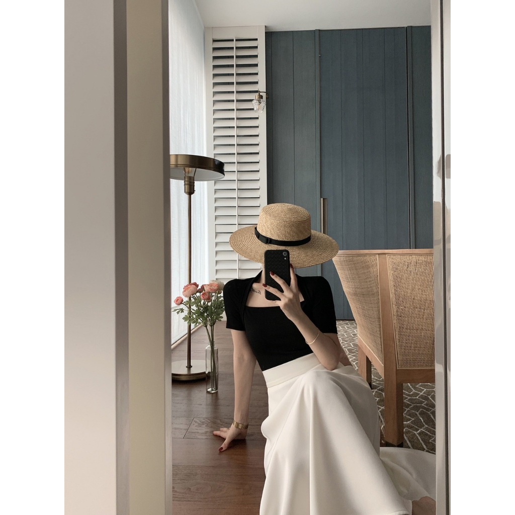 Chân váy công sở Nahi.vn dáng dài xòe ôm eo giấu bụng tôn dáng NH18