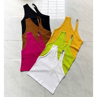 Áo thun lụa croptop lệch vai sát nách GB10090