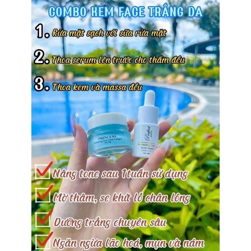 Kem face princess và serum huyết thanh căng bóng da princess . mẫu mới
