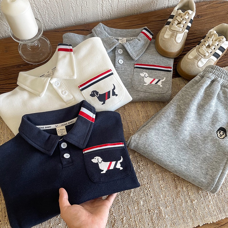 Áo polo trẻ em Quảng Châu shop Sukun - Áo polo dài tay bé trai bé gái Kunkid