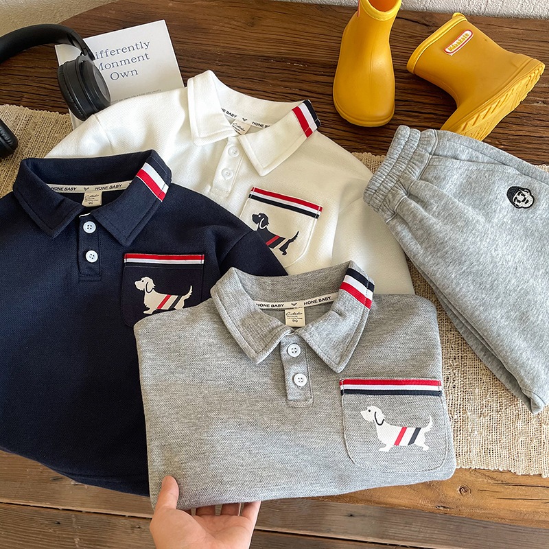 Áo polo trẻ em Quảng Châu shop Sukun - Áo polo dài tay bé trai bé gái Kunkid