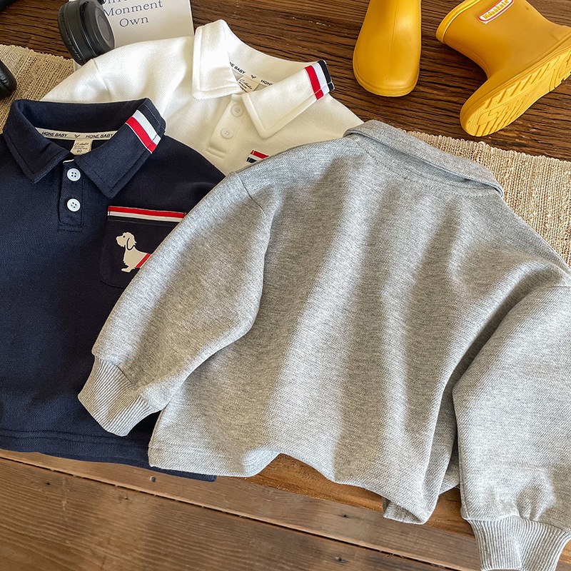 Áo polo trẻ em Quảng Châu shop Sukun - Áo polo dài tay bé trai bé gái Kunkid