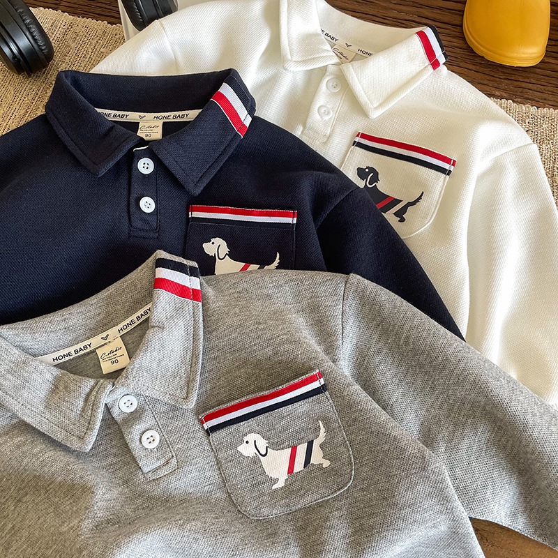 Áo polo trẻ em Quảng Châu shop Sukun - Áo polo dài tay bé trai bé gái Kunkid