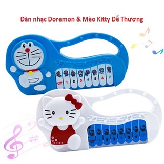 Đồ chơi đàn nhựa piano doremon & mèo kitty đáng yêu cute cho bé gái bé trai