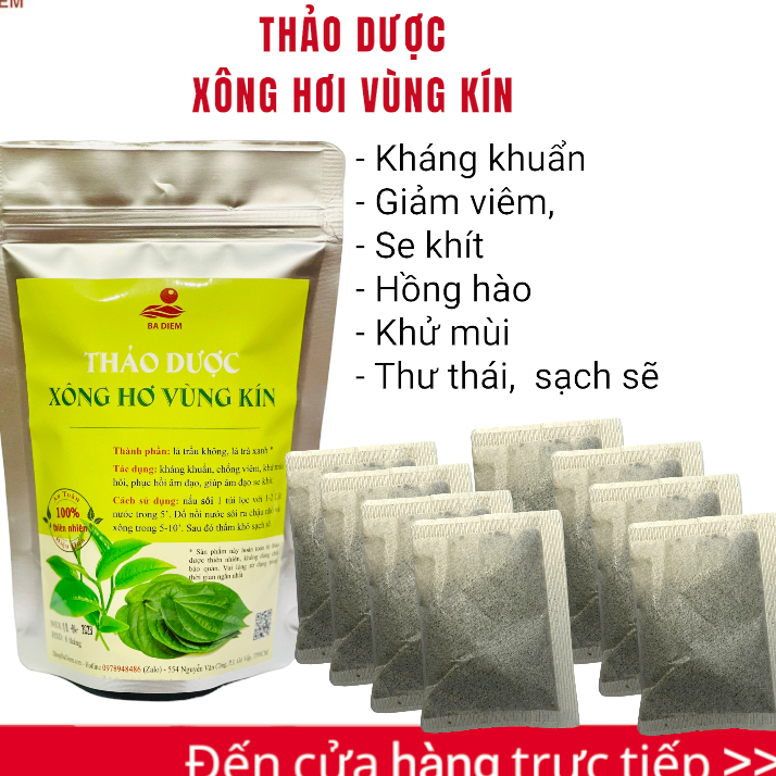 Thảo Dược Xông Vùng Kín 100% Trầu Không Và Trà Xanh, Gói Xông Phụ Khoa, Xông Sau Sinh