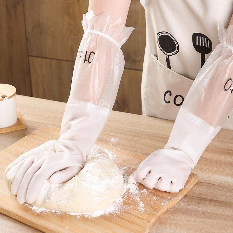 Găng tay cao su dáng dài siêu dai có chun chống tụt