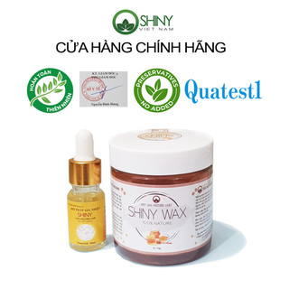  Combo sáp wax lông Shiny mật ong và mỡ trăn tinh dầu mùi thơm dễ chịu  tặng kèm giấy wax và que wax  