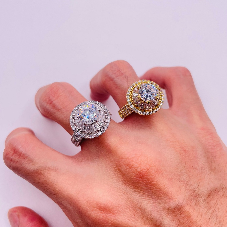 Nhẫn đính đá, Nhẫn hột xoàn đá cao, Titan không phai không rỉ sét màu 18k và bạch kim mã 30, trangsucmoiluatuoi.RIN