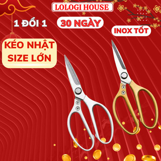 Kéo nhật SK5 cán kim loại làm bếp loại lớn siêu bén mũi nhọn hàng nội địa cắt gà vải êm tay không sợ rỉ sét cao cấp
